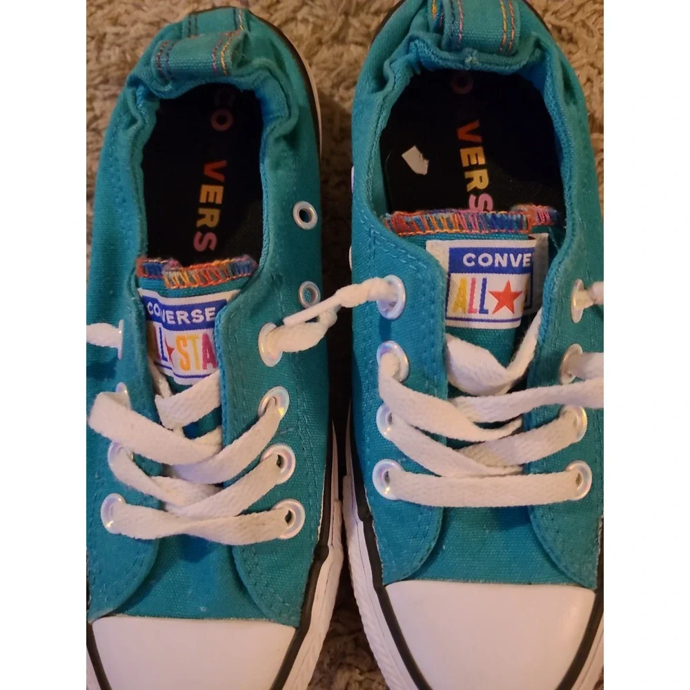 Converse Chuck Taylor All Star Low Top Kids Size 5 Turquoise Blue Sneakers